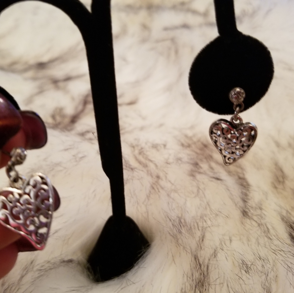 Silver heart earrings